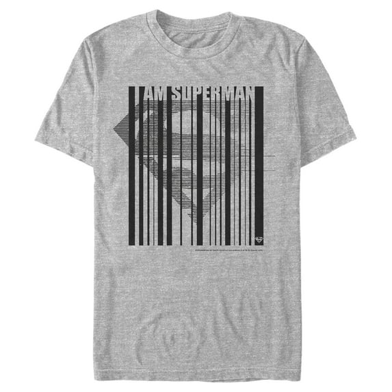 Men's Superman Logo Hero Barcode Graphic Tee Athletic Heather Large