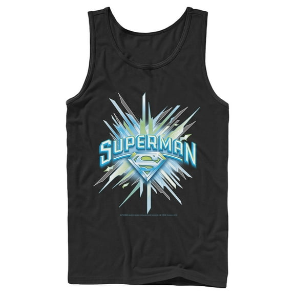 Men's Superman Logo Icicles  Tank Top Black Small