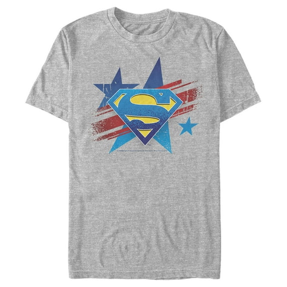 Men's Superman Logo Patriotic Graphic Tee Athletic Heather X Large