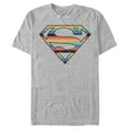 thumbnail image 1 of Men's Superman Logo Retro Stripe  Graphic Tee Athletic Heather Large, 1 of 4