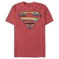 thumbnail image 1 of Men's Superman Logo Retro Stripe  Graphic Tee Red Heather X Large, 1 of 4