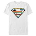 thumbnail image 1 of Men's Superman Logo Retro Stripe  Graphic Tee White 2X Large, 1 of 4