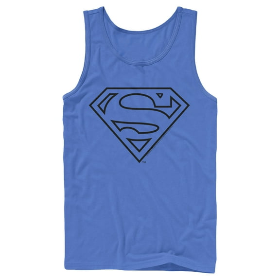 Men's Superman Logo Sleek  Tank Top Royal Blue Small