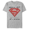 thumbnail image 1 of Men's Superman Man of Steel Beveled Logo  Graphic Tee Athletic Heather 2X Large, 1 of 4