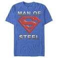 thumbnail image 1 of Men's Superman Man of Steel Beveled Logo  Graphic Tee Royal Blue Heather 3X Large, 1 of 4
