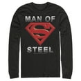 thumbnail image 1 of Men's Superman Man of Steel Beveled Logo  Long Sleeve Shirt Black Large, 1 of 3