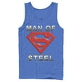 thumbnail image 1 of Men's Superman Man of Steel Beveled Logo  Tank Top Royal Blue Small, 1 of 3