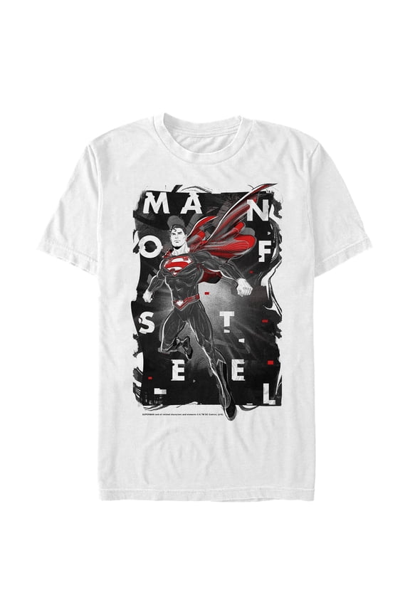 Men's Superman Man of Steel Graphic Tee White Large