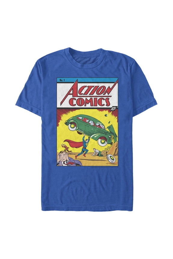 Men's Superman No.1 Action Comics Graphic Tee Royal Blue 3X Large