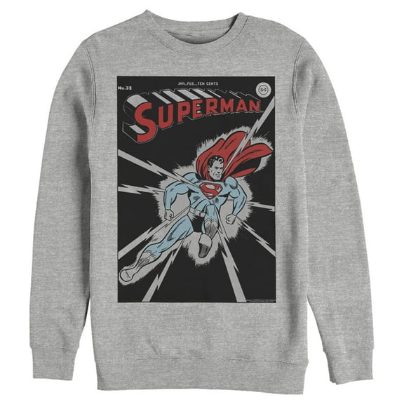 Men's Superman No.32 Comic Cover  Sweatshirt Athletic Heather Large