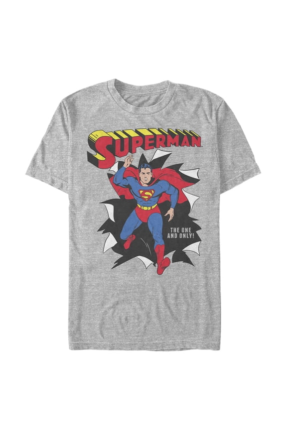 Men's Superman Only One Hero Rip Graphic Tee Athletic Heather 3X Large