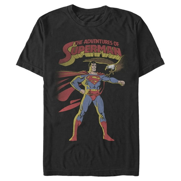 Men's Superman Patriotic Adventures  Graphic Tee Black X Large