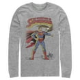 thumbnail image 1 of Men's Superman Patriotic Adventures  Long Sleeve Shirt Athletic Heather 2X Large, 1 of 3