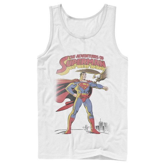 Men's Superman Patriotic Adventures  Tank Top White Small
