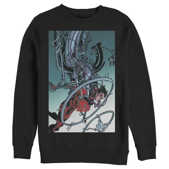 Men's Superman Robotic Fall  Sweatshirt Black 3X Large