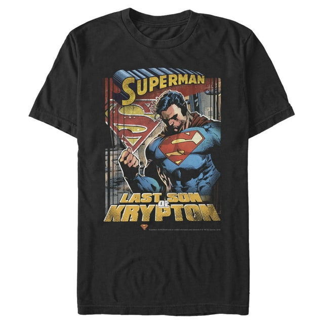 Men's Superman Son of Krypton  Graphic Tee Black Large