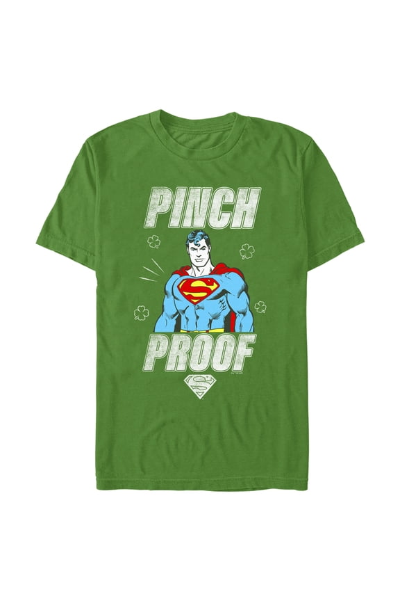Men's Superman St. Patrick's Day Pinch Proof Man of Steel Graphic Tee Kelly Green Small
