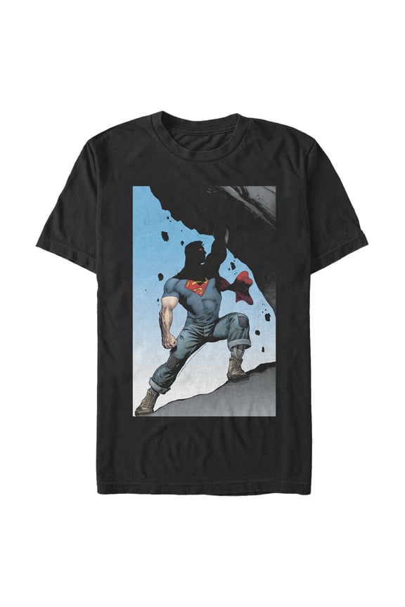 Men's Superman Strongest Hero Pose Graphic Tee Black Medium