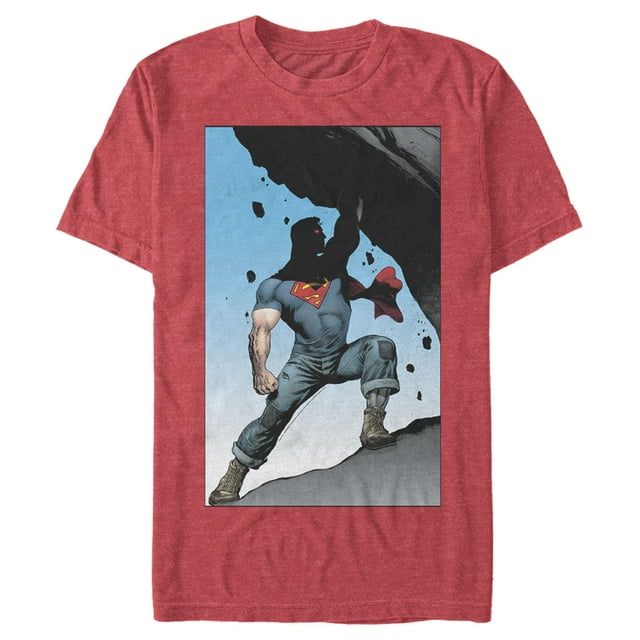 Men's Superman Strongest Hero Pose  Graphic Tee Red Heather 3X Large