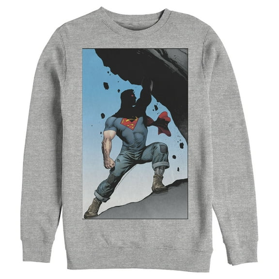 Men's Superman Strongest Hero Pose Sweatshirt Athletic Heather X Large