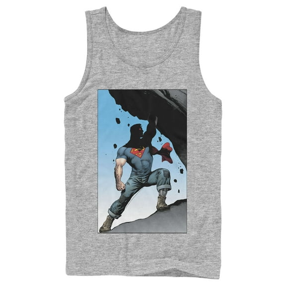 Men's Superman Strongest Hero Pose  Tank Top Athletic Heather Large