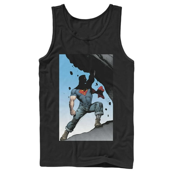 Men's Superman Strongest Hero Pose  Tank Top Black Small
