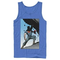 Men's Superman Strongest Hero Pose Tank Top Royal Blue 2X Large