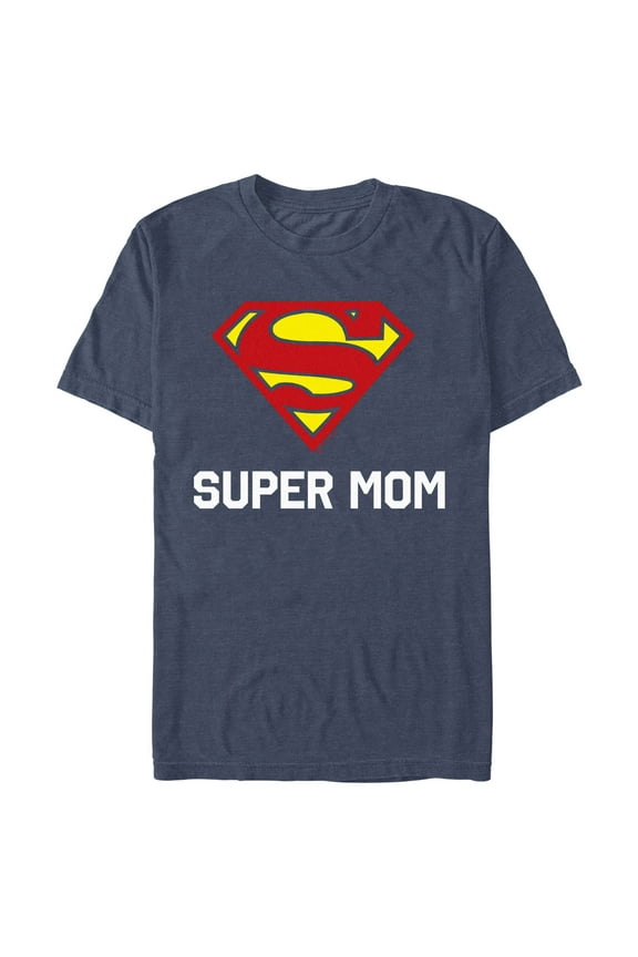 Men's Superman Super Mom Graphic Tee Navy Blue Heather Medium