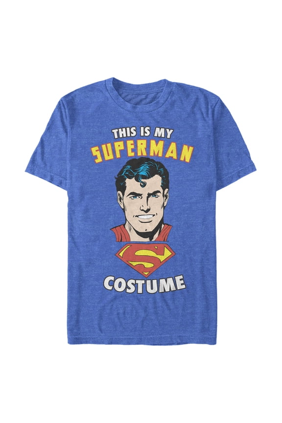 Men's Superman This is My Hero Costume Graphic Tee Royal Blue Heather 3X Large