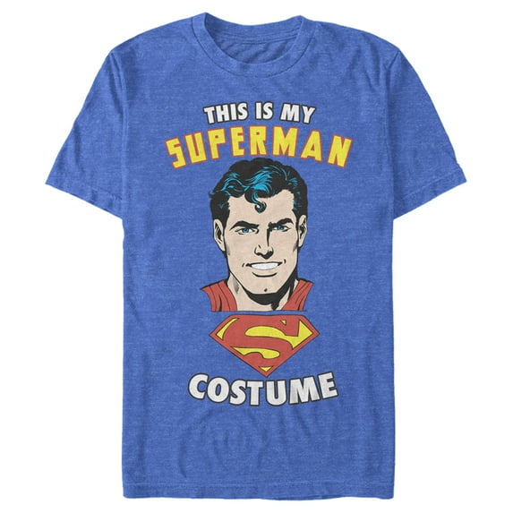 Men's Superman This is My Hero Costume Graphic Tee Royal Blue Heather Medium