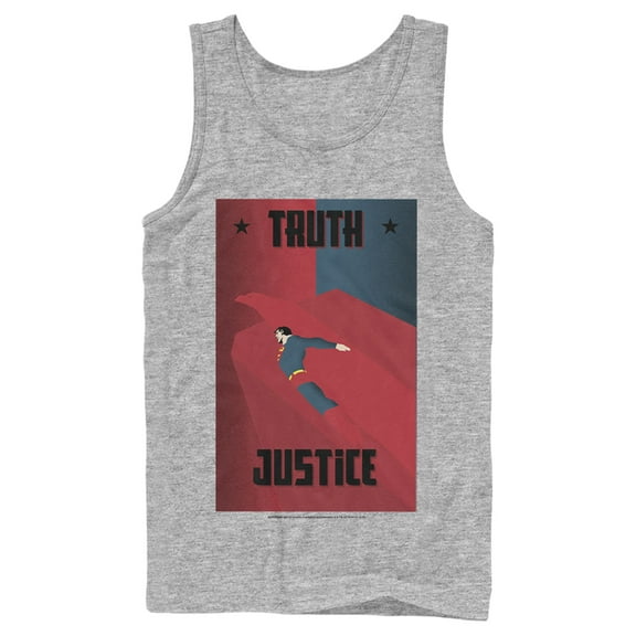 Men's Superman Truth & Justice Eagle Tank Top Athletic Heather X Large