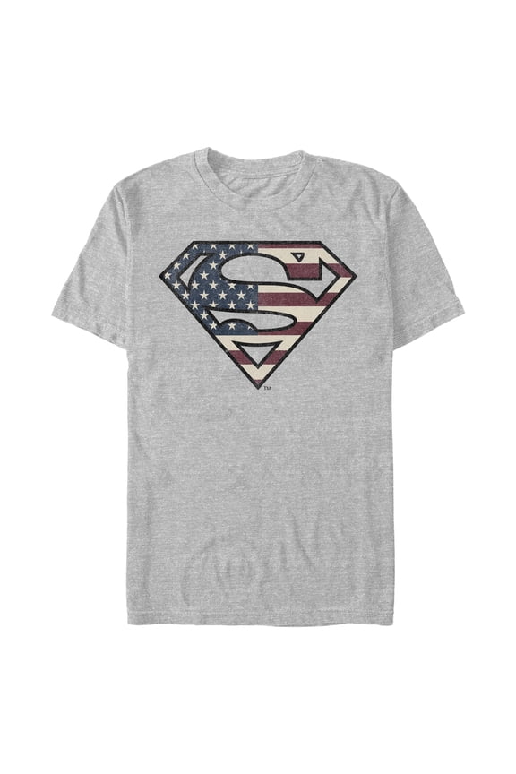 Men's Superman Vintage American S Logo Graphic Tee Athletic Heather 2X Large