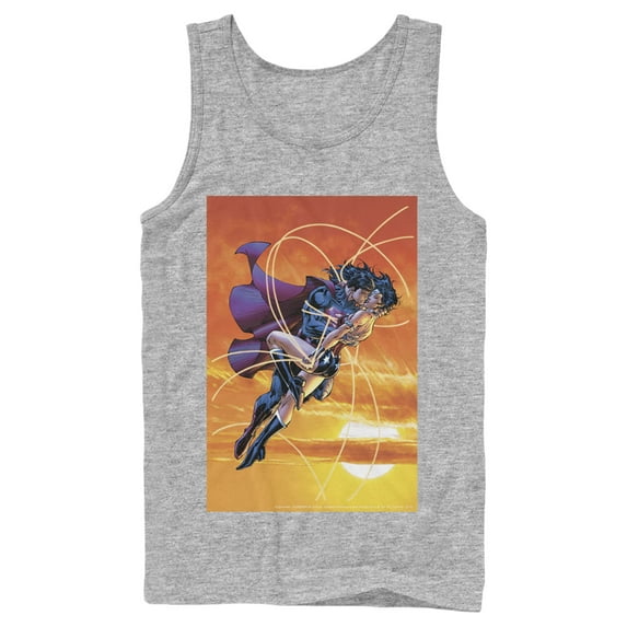 Men's Superman Wonder Woman Kiss Tank Top Athletic Heather X Large