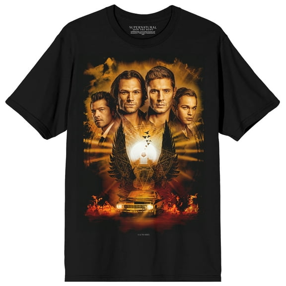Supernatural Epic Key Art on Black Short Sleeve Adult T-Shirt-Large