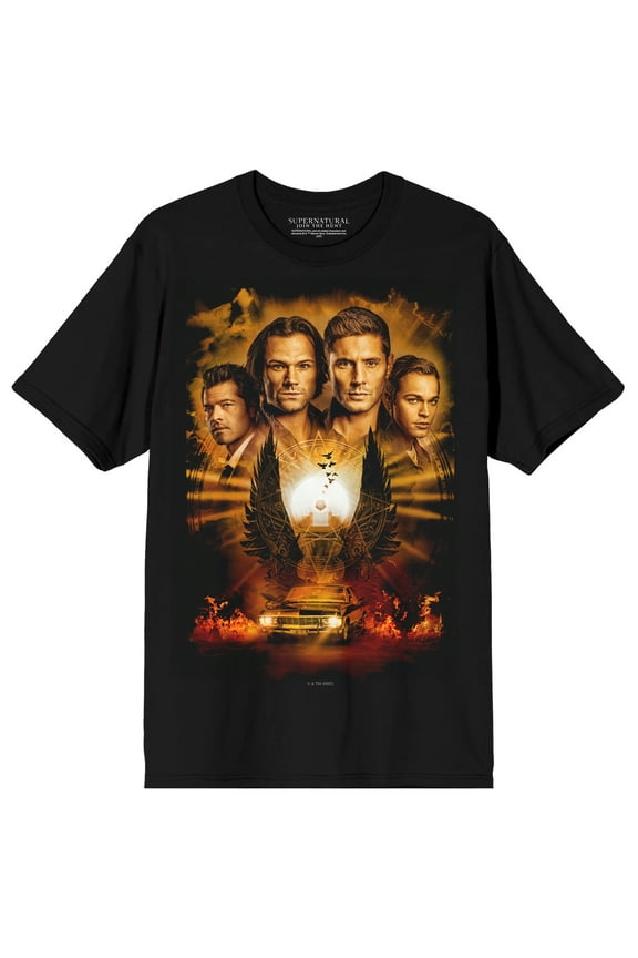 Supernatural Epic Key Art on Black Short Sleeve Adult T-Shirt-Large