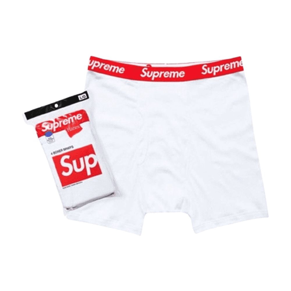 Men's Supreme x Hanes Boxer Briefs 4 Pack White - XL - Walmart.com