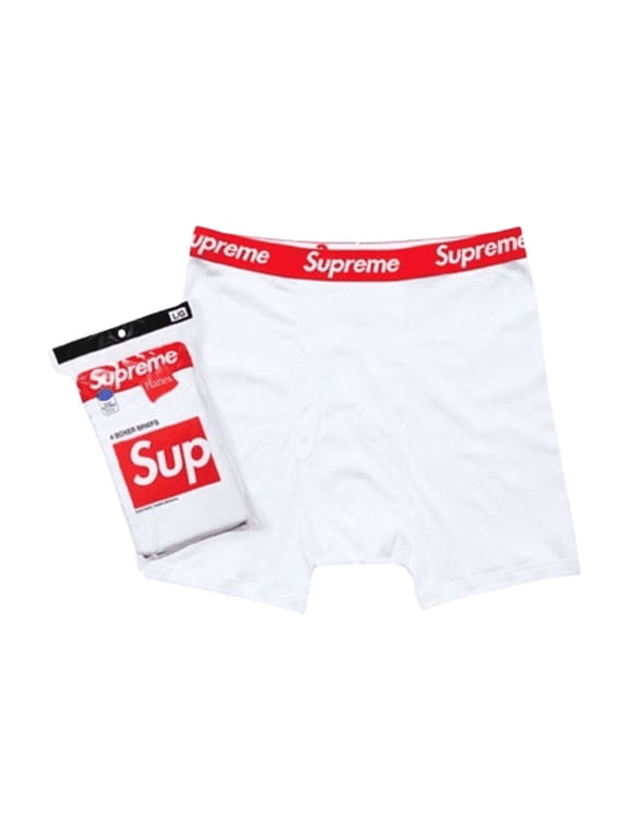 Men's Supreme x Hanes Boxer Briefs 4 Pack White - M