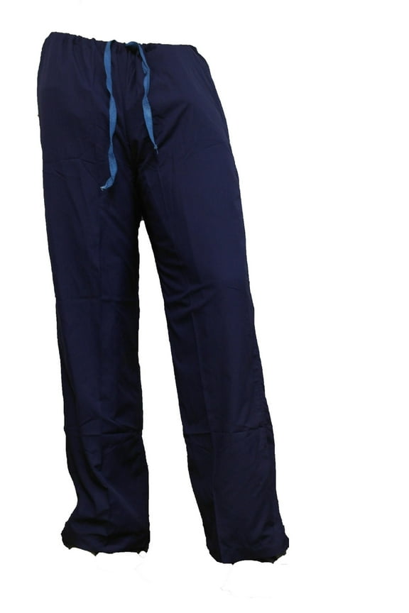 Men's Surgical Scrubs Pants, Light Blue/Navy Blue Surgeon Nurse Hospital Bottoms