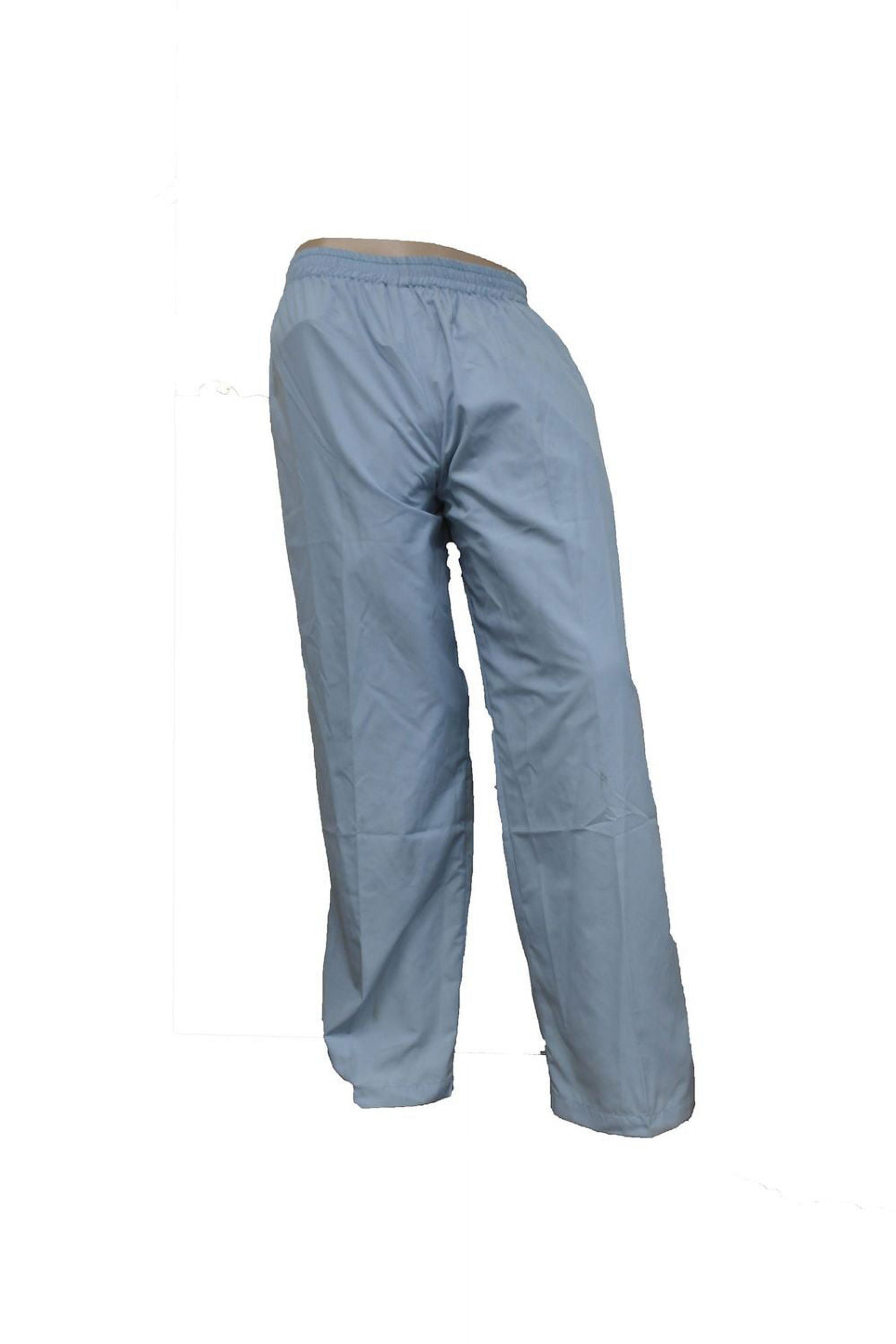 Men's Surgical Scrubs Pants, Light Blue/Navy Blue Surgeon Nurse Hospital Bottoms