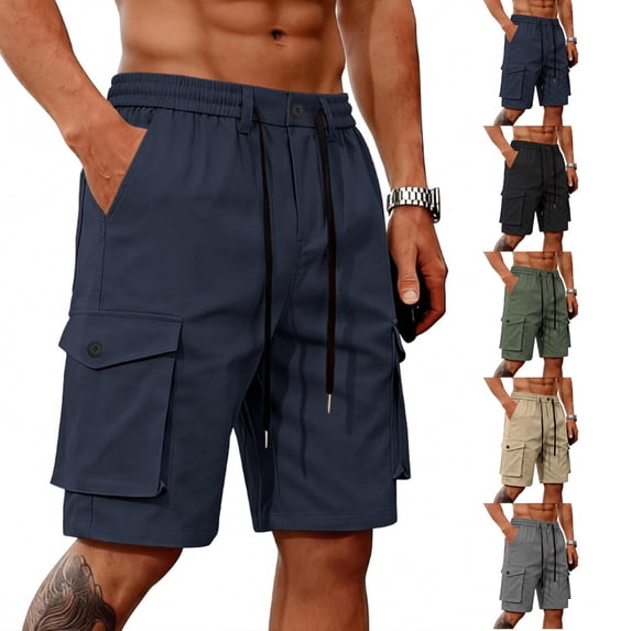 Men's Survivor Belted Cargo Short-Reg Men's Heavy Duty Cargo Shorts with Adjustable Belt Loop and Multiple Pockets, Durable Cotton Blend for All Day Wear Navy L