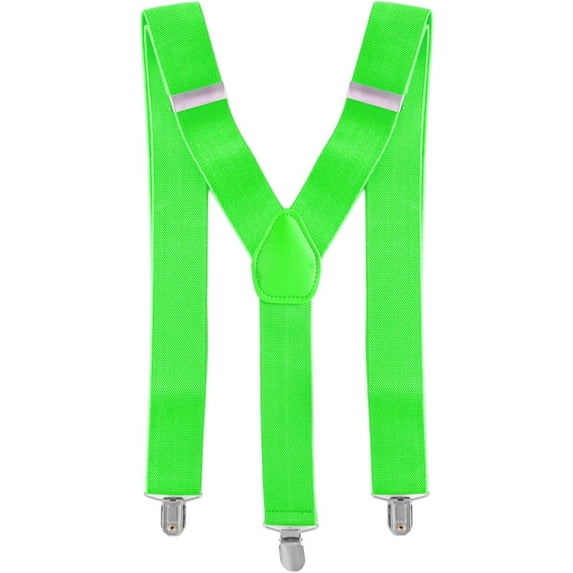 Men's Suspender Braces - Heavy Duty Clip on Suspenders - Fully Adjustable and Elasticated - Fashion Accessory for Parties, Weddings, Casual, Formal Events