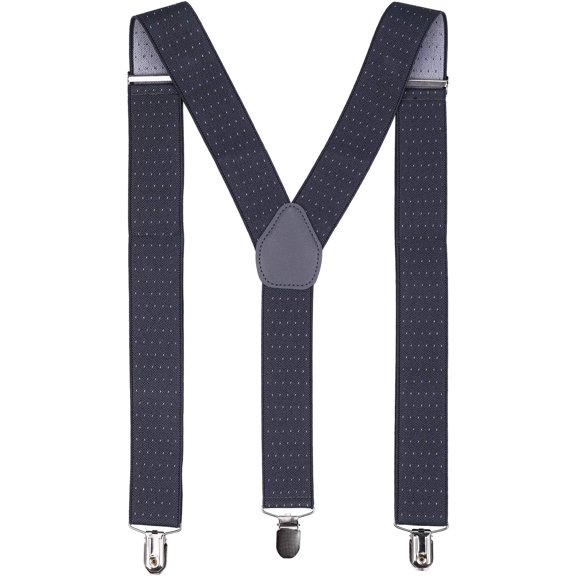 Men's Suspender Braces - Heavy Duty Clip on Suspenders - Fully Adjustable and Elasticated - Fashion Accessory for Parties, Weddings, Casual, Formal Events