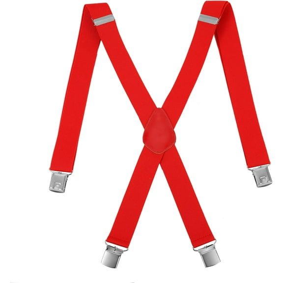 Men's Suspenders 1.4" Wide Adjustable Elastic X Back Style Suspenders With Strong Metal Clips