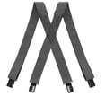 thumbnail image 1 of Men's Suspenders Grey X-Back 1.4 Inches Wide 4-Clips Adjustable Suspenders, 1 of 5