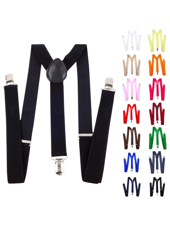 Men's Suspenders - One Size Adjustable and Elastic Y Back Suspenders for Men Trousers Heavy Duty with 3 Strong Clips