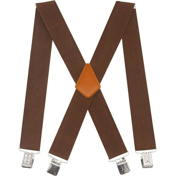 Men's Suspenders X Back 2 Inches Wide with Extra Heavy Clips Adjustable Braces for Men Suspender