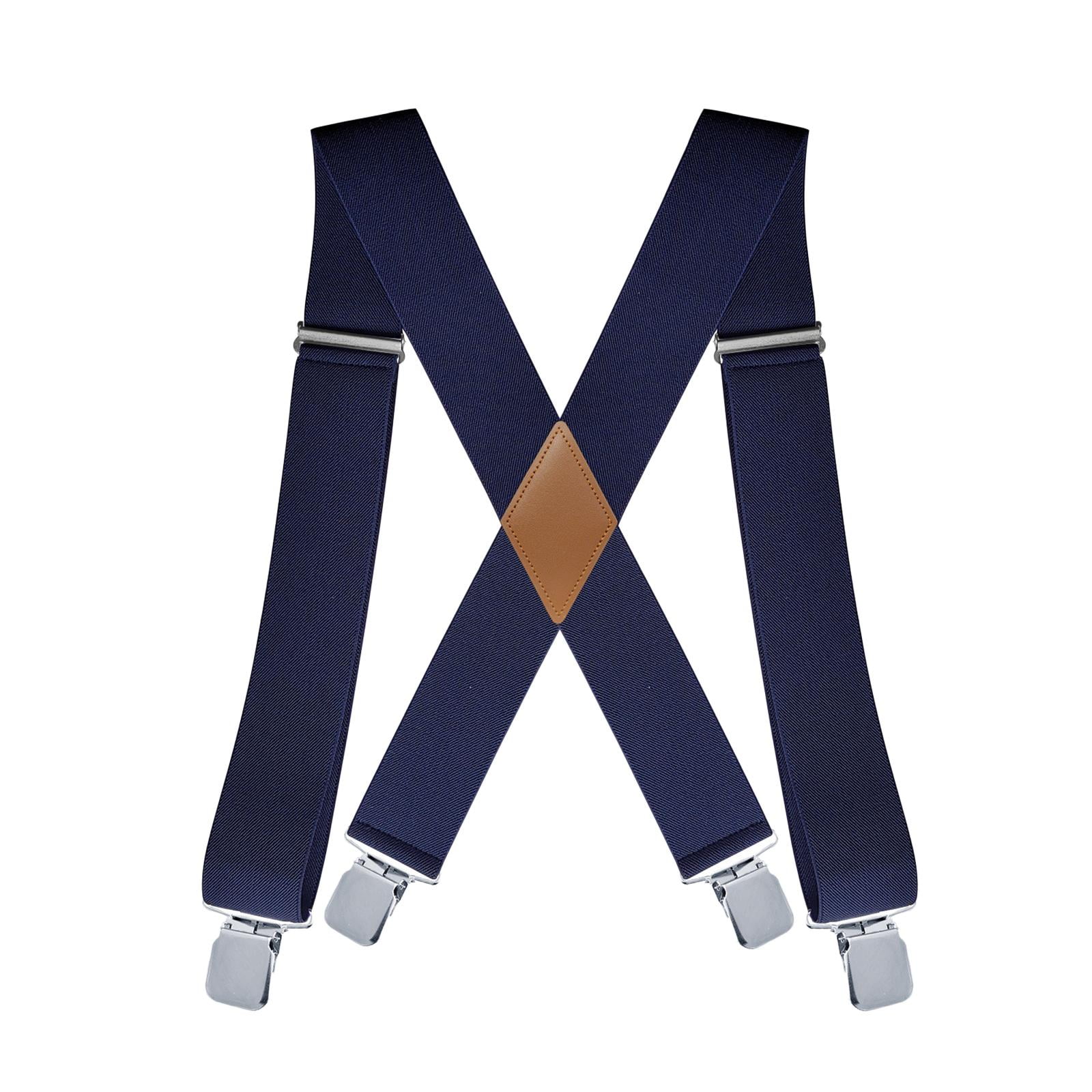 Men's Suspenders with 4 Clips 120*5cm Adjustable Heavy Duty Suspenders ...