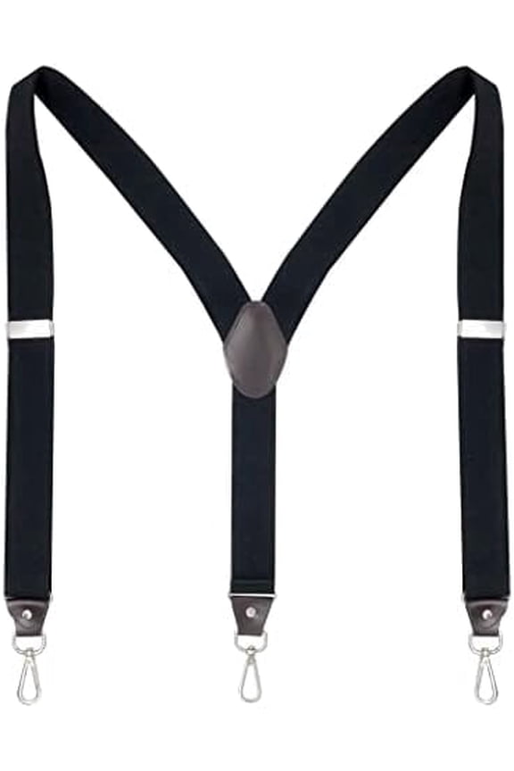 Men's Suspenders with Swivel Hooks and Elastic Straps Y-back, for Heavy Duty, Big and Tall