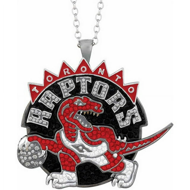 Men's Swarovski Crystal Stainless Steel Toronto Raptors Medallion Pendant, 24