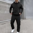 thumbnail image 1 of Men's Sweat Suit 2 Piece Outfit Casual Athletic Sweatsuit Full Zip Pullover Long Sleeve Running Sport Outfits Casual Running Jogging Sport Suit Sets, 1 of 8